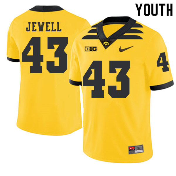 2019 Youth #43 Josey Jewell Iowa Hawkeyes College Football Alternate Jerseys Sale-Gold